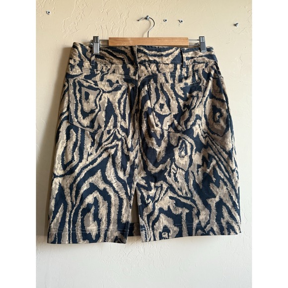 NWOT‎  Chaps Animal Print Skirt Black Brown Tan Stretch Sz 6 Cotton Blend Womens - Picture 3 of 4
